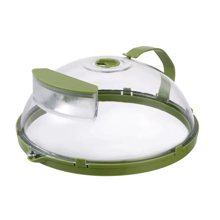 Microwave Splatter Cover with Water Steamer Handle Plastic Dish Bowl Plate Serving Lid