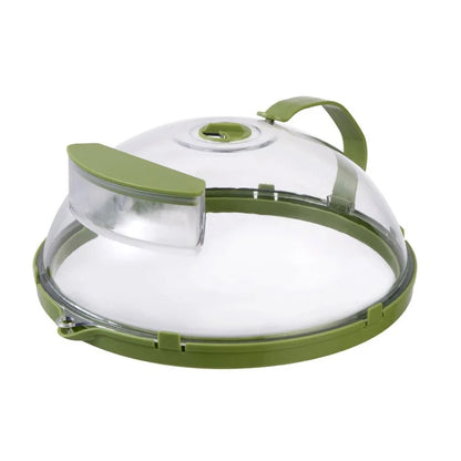 Microwave Splatter Cover with Water Steamer Handle Plastic Dish Bowl Plate Serving Lid