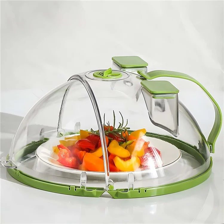 Microwave Splatter Cover with Dual Water Steamer Clear Microwave Plate Cover Lid Dish Bowl Cover