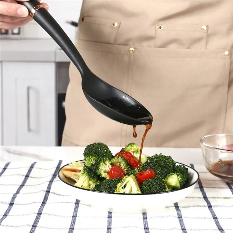 7Pcs Non-Stick Kitchenware Cooking Tool ABS+Nylon Spatula Ladle Potato Masher Set (BPA Free, No FDA Certificate)