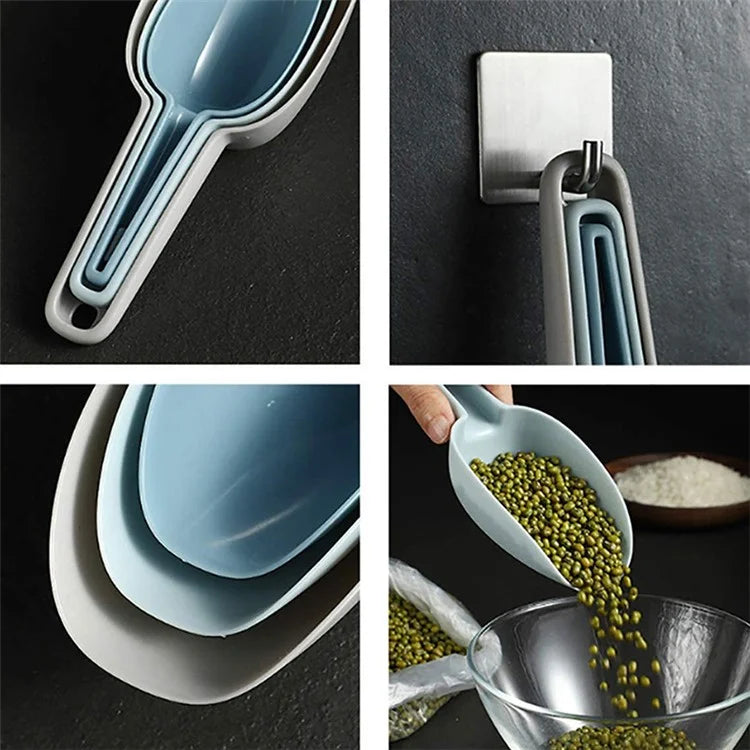 3Pcs / Set Ice Scoop Multifunctional Rice Grain Shovel Flour Scoop PP Food Scoop (BPA Free, No FDA Certificate)
