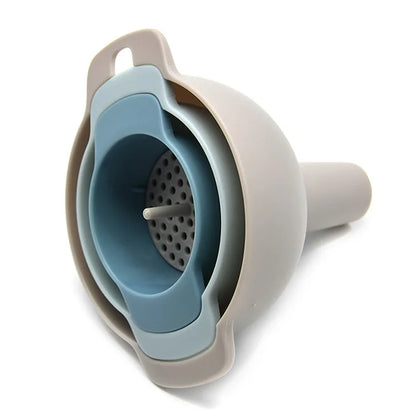 4Pcs / Set Plastic Oil Water Spices Wine Flask Filter Funnel Strainer Kitchen Tool (BPA Free, No FDA Certificate)