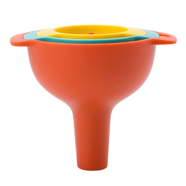 4Pcs / Set Plastic Oil Water Spices Wine Flask Filter Funnel Strainer Kitchen Tool (BPA Free, No FDA Certificate)