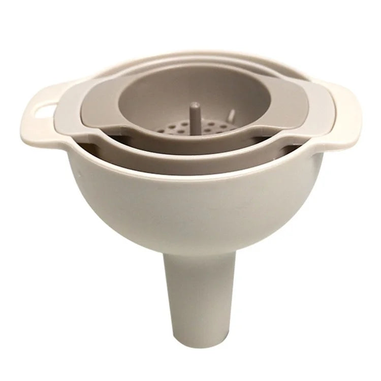 4Pcs / Set Plastic Oil Water Spices Wine Flask Filter Funnel Strainer Kitchen Tool (BPA Free, No FDA Certificate)