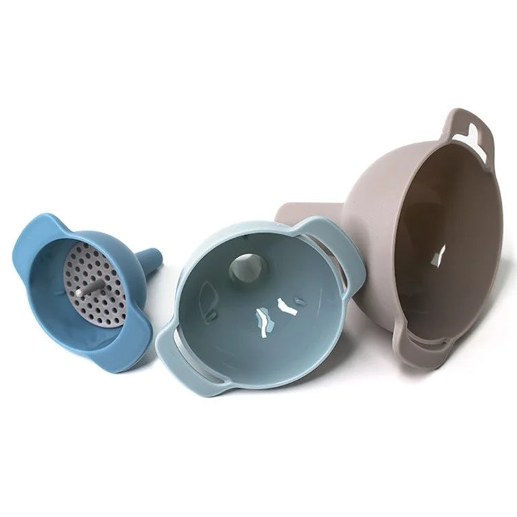 4Pcs / Set Plastic Oil Water Spices Wine Flask Filter Funnel Strainer Kitchen Tool (BPA Free, No FDA Certificate)