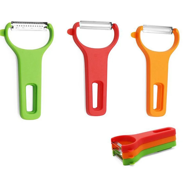 3Pcs / Set Y-shape Multifunctional Stainless Steel Vegetable Peeler Kitchen Fruit Potato Shredder (BPA Free, No FDA Certificate)