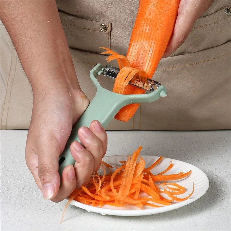 3Pcs / Set PP+Stainless Steel Melon Peeler Cabbage Shredder Multi-function Kitchen Tool (BPA Free, No FDA Certificate)