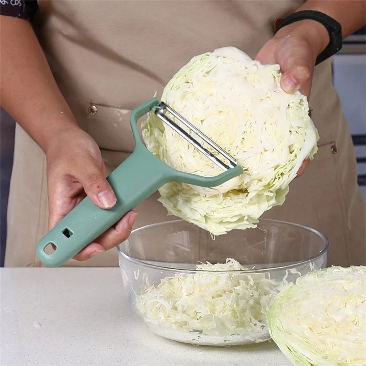 3Pcs / Set PP+Stainless Steel Melon Peeler Cabbage Shredder Multi-function Kitchen Tool (BPA Free, No FDA Certificate)