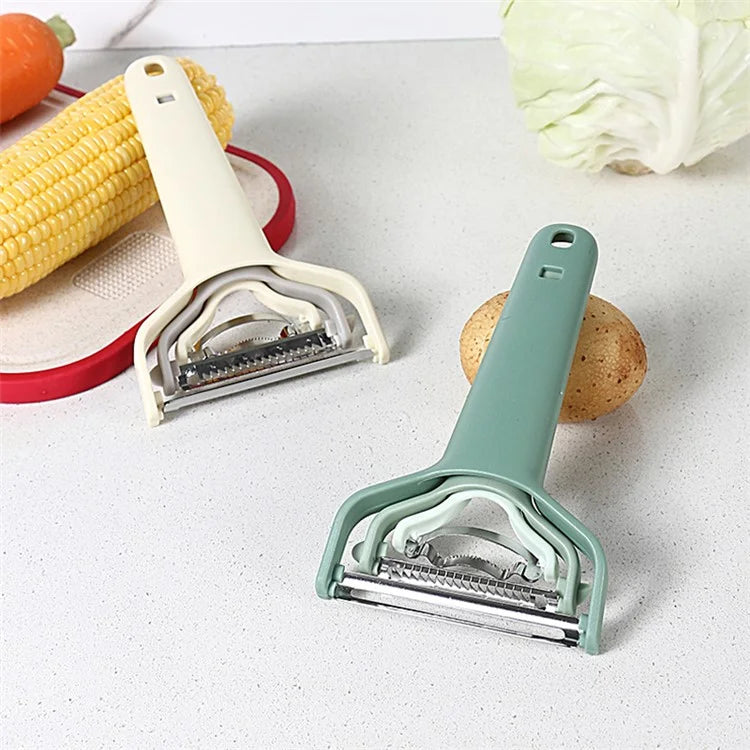3Pcs / Set PP+Stainless Steel Melon Peeler Cabbage Shredder Multi-function Kitchen Tool (BPA Free, No FDA Certificate)