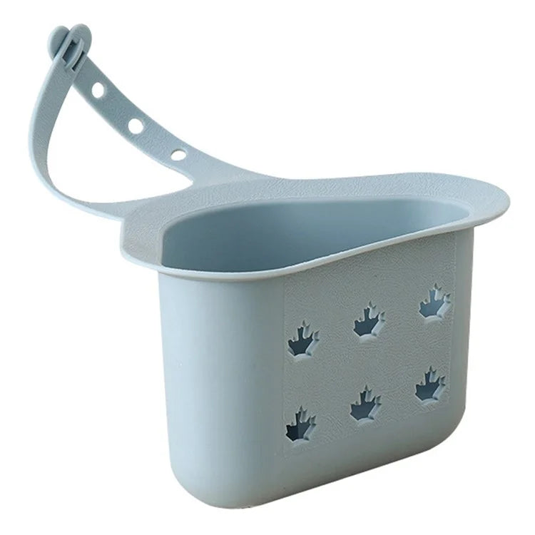 Kitchen Sink Drain Hanging Basket Faucet Sponge Wipe Brush Rag Triangle PP Storage Basket