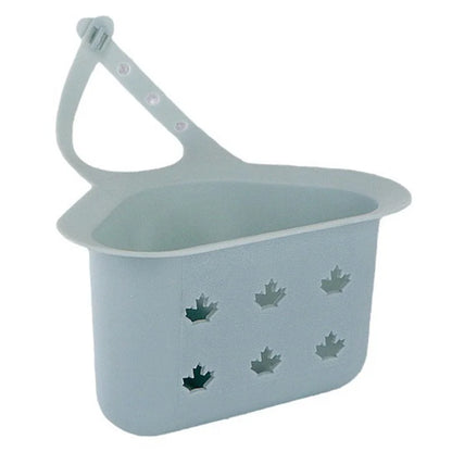 Kitchen Sink Drain Hanging Basket Faucet Sponge Wipe Brush Rag Triangle PP Storage Basket