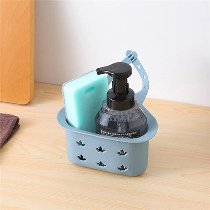 Kitchen Sink Drain Hanging Basket Faucet Sponge Wipe Brush Rag Triangle PP Storage Basket