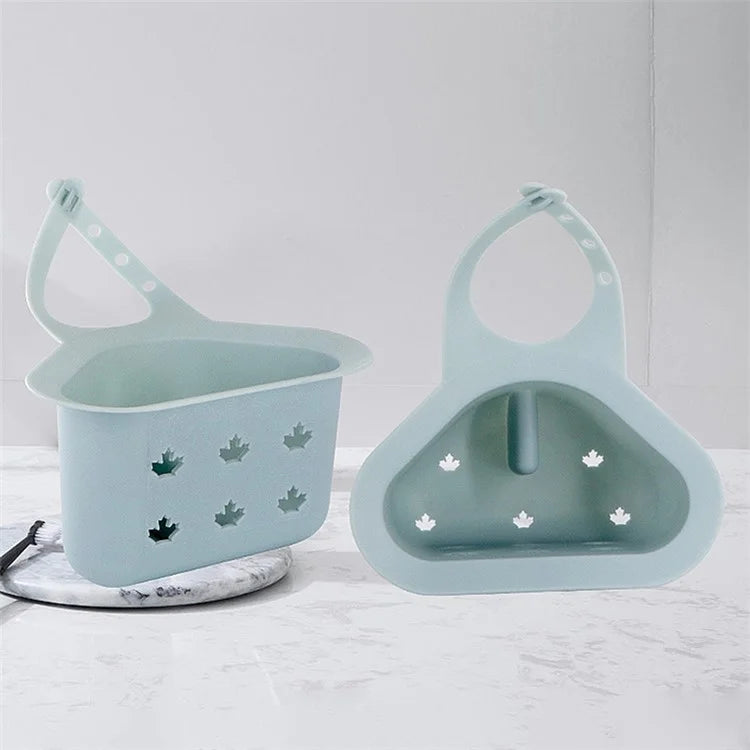 Kitchen Sink Drain Hanging Basket Faucet Sponge Wipe Brush Rag Triangle PP Storage Basket