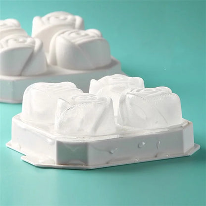 4 Cells Large Ice Ball Making Tray PP Frozen Ice Cube Mold for Whiskey Drink (BPA Free, No FDA Certificate)