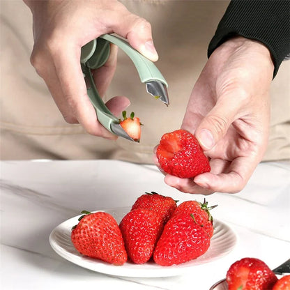 ABS+Stainless Steel Strawberry Stem Remover Tomato Pineapple Corer Fruit Eye Peeler Kitchen Tool (BPA Free, No FDA Certificate)