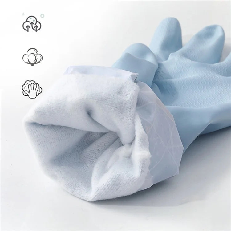 YAXIN 48cm Geometry Splicing Winter PVC Cleaning Gloves, Elastic Cuff / Size L