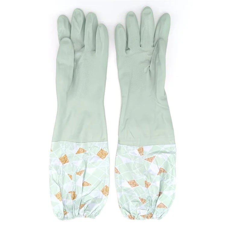YAXIN 48cm Geometry Splicing Winter PVC Cleaning Gloves, Elastic Cuff / Size L