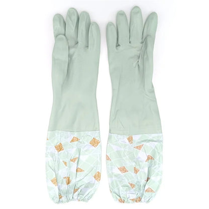 YAXIN 48cm Geometry Splicing Winter PVC Cleaning Gloves, Elastic Cuff / Size L