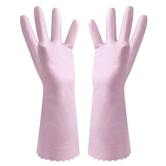 YAXIN 1 Pair 32cm Housework Cleaning Gloves Winter PVC Dishwashing Gloves Size M