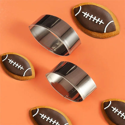 6Pcs / Set Rugby Fondant Cake Frame Cookie Cutters Biscuit Embosser Mold (BPA Free, No FDA)