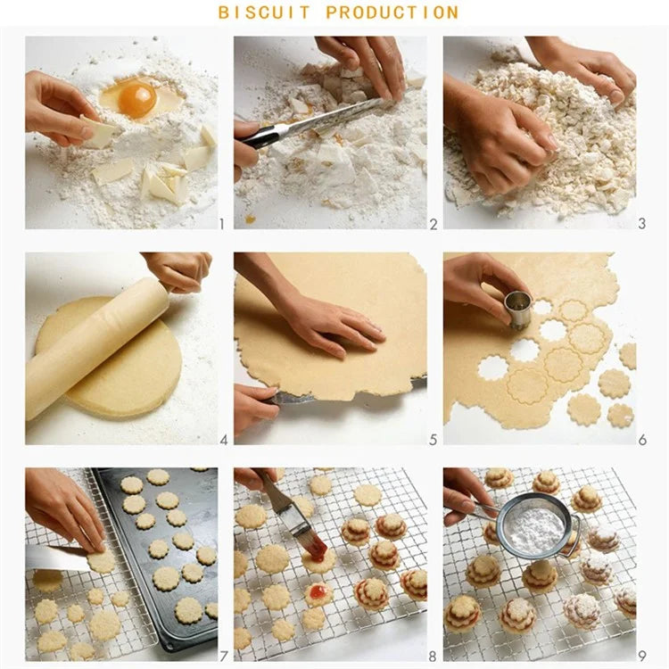 4Pcs Stainless Steel Flower Shape Cookie Cutter Set DIY Baking Mold (BPA Free, No FDA)