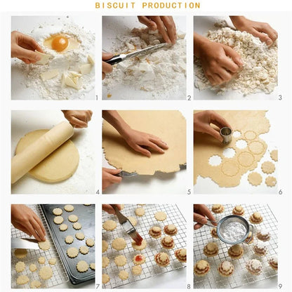 4Pcs Stainless Steel Flower Shape Cookie Cutter Set DIY Baking Mold (BPA Free, No FDA)