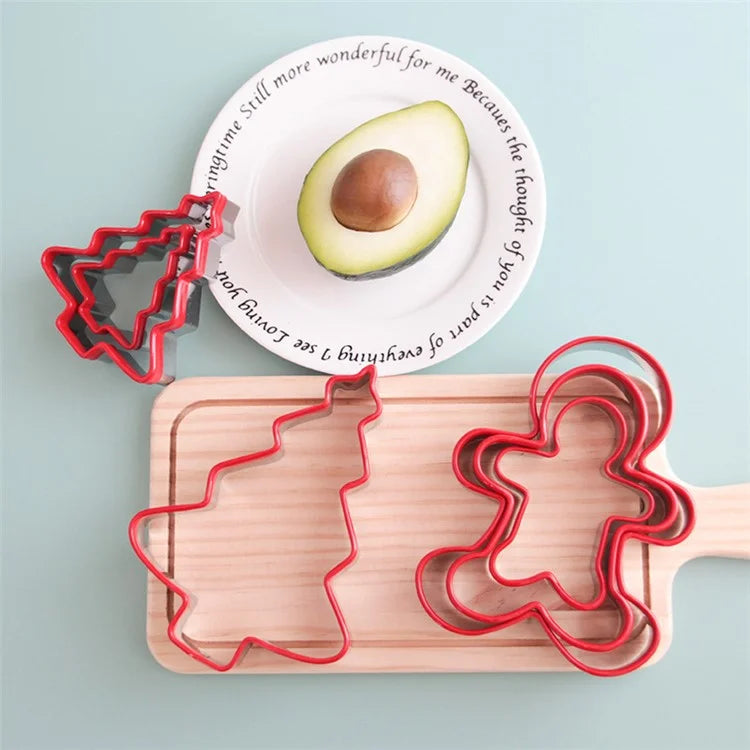 3Pcs / Set Cookie Cutter 430 Stainless Steel + PVC Sandwich Cutting Mold (BPA Free, No FDA)