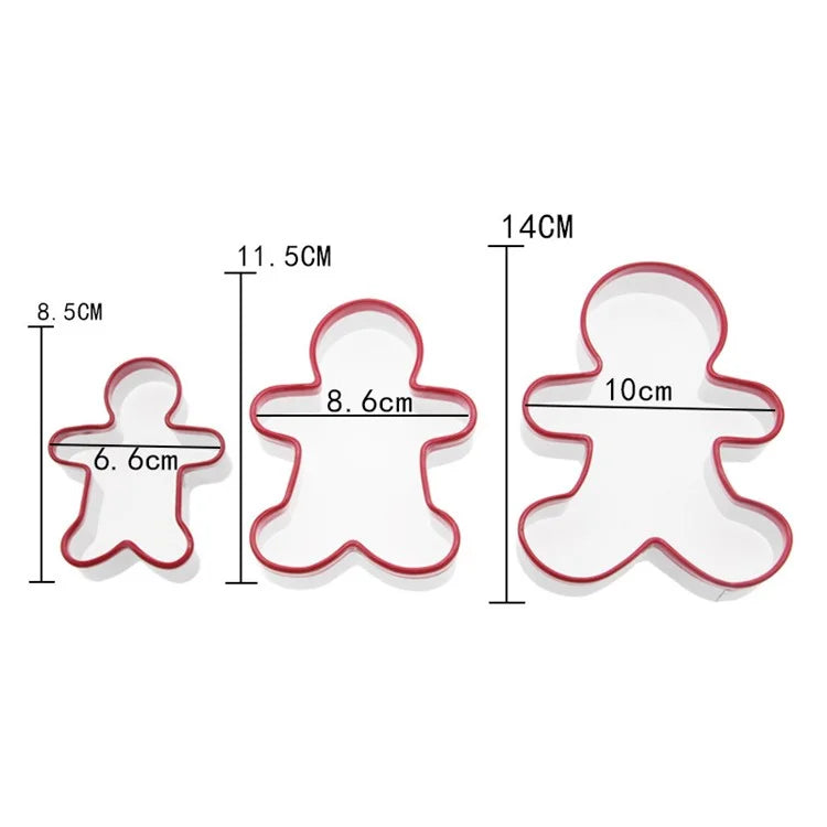3Pcs / Set Cookie Cutter 430 Stainless Steel + PVC Sandwich Cutting Mold (BPA Free, No FDA)