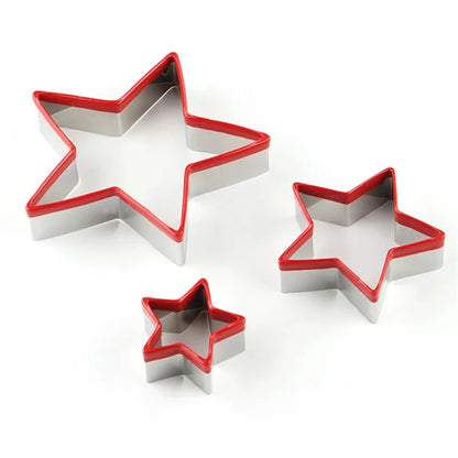 3Pcs / Set Cookie Cutter 430 Stainless Steel + PVC Sandwich Cutting Mold (BPA Free, No FDA)