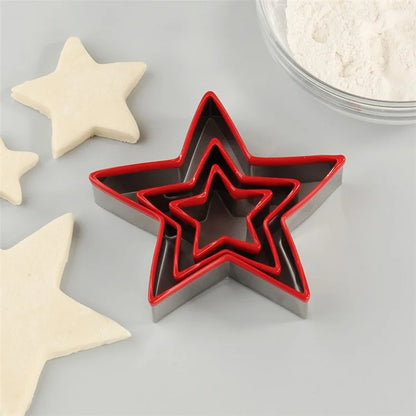 3Pcs / Set Cookie Cutter 430 Stainless Steel + PVC Sandwich Cutting Mold (BPA Free, No FDA)