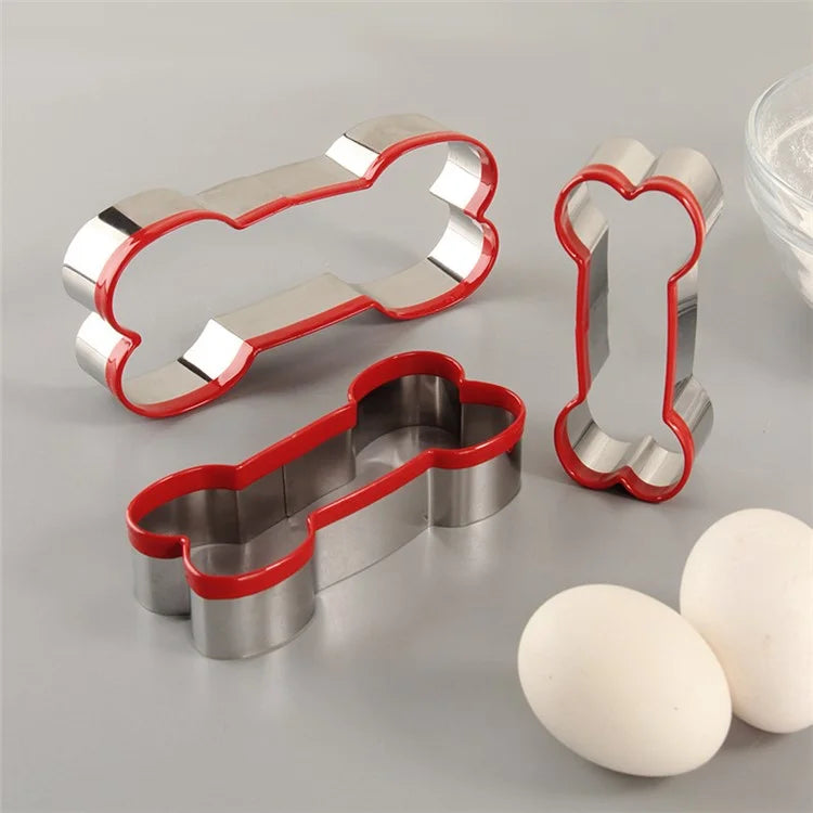 3Pcs / Set Cookie Cutter 430 Stainless Steel + PVC Sandwich Cutting Mold (BPA Free, No FDA)