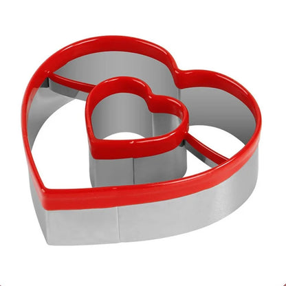 3Pcs / Set Cookie Cutter 430 Stainless Steel + PVC Sandwich Cutting Mold (BPA Free, No FDA)