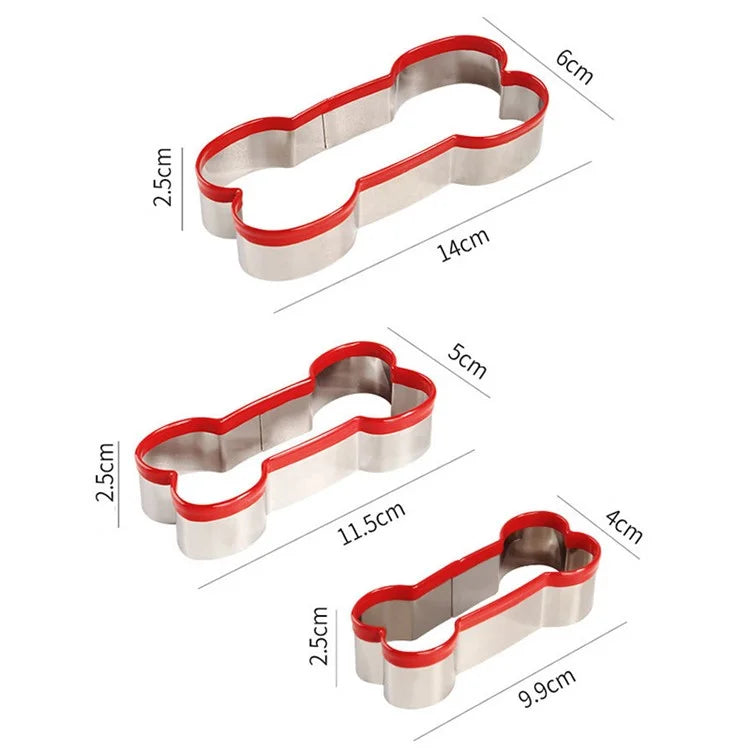3Pcs / Set Cookie Cutter 430 Stainless Steel + PVC Sandwich Cutting Mold (BPA Free, No FDA)