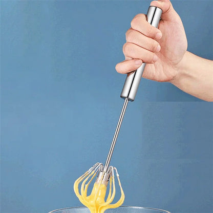 Semi-Automatic 430 Stainless Steel Egg Whisk Manual Press Mixer Egg Stirrer (BPA Free, No FDA)