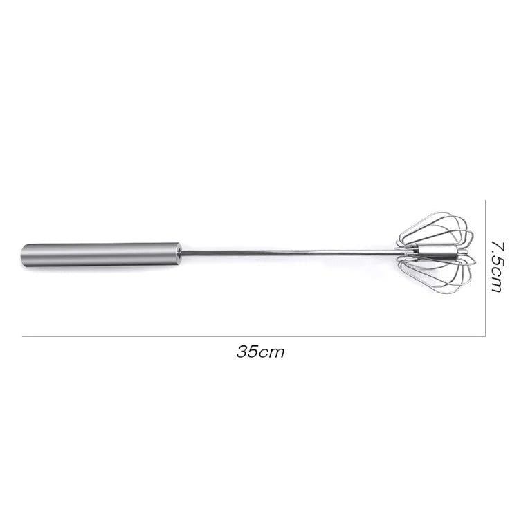 Semi-Automatic 430 Stainless Steel Egg Whisk Manual Press Mixer Egg Stirrer (BPA Free, No FDA)