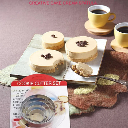 5PCS Baking Molds 430 Stainless Steel Tart Rings Set for Cake Mousse (BPA-Free, No FDA)