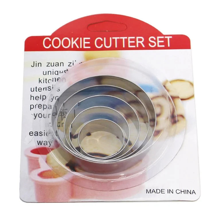 5PCS Baking Molds 430 Stainless Steel Tart Rings Set for Cake Mousse (BPA-Free, No FDA)