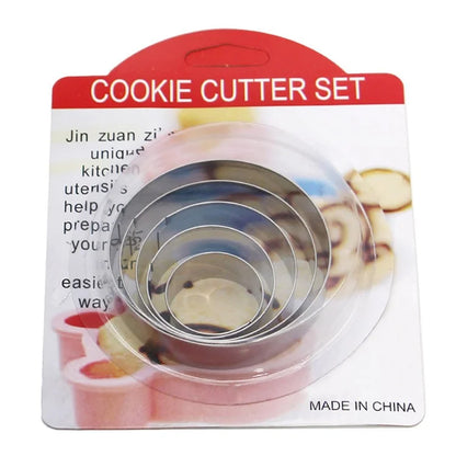 5PCS Baking Molds 430 Stainless Steel Tart Rings Set for Cake Mousse (BPA-Free, No FDA)