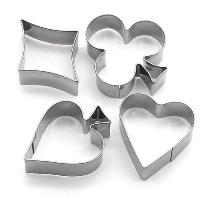 4Pcs Poker Cookie Cutter Set 430 Stainless Steel Kitchen Baking Mold (BPA Free, No FDA)