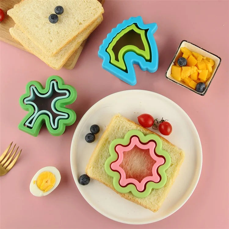 Sandwich Cutter for Kids Animal Flower Shape Biscuit Bread Baking Mold (BPA Free, No FDA)