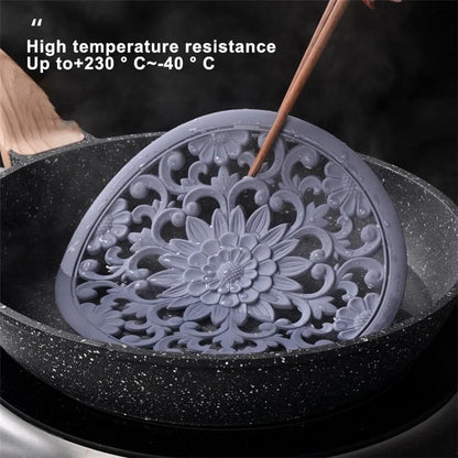 3Pcs 16*16cm Chinese Hollow Carving Cup Mat Heat Insulation Placemat Silicone Coaster