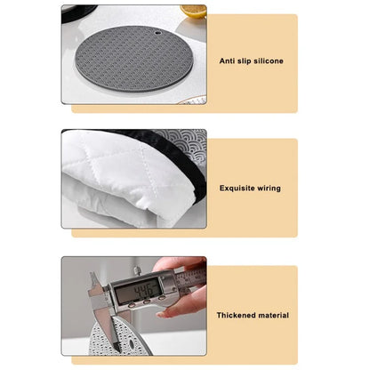 Round Silicone Anti-scalding Bowl Dish Pad Dining Table Protection Mat