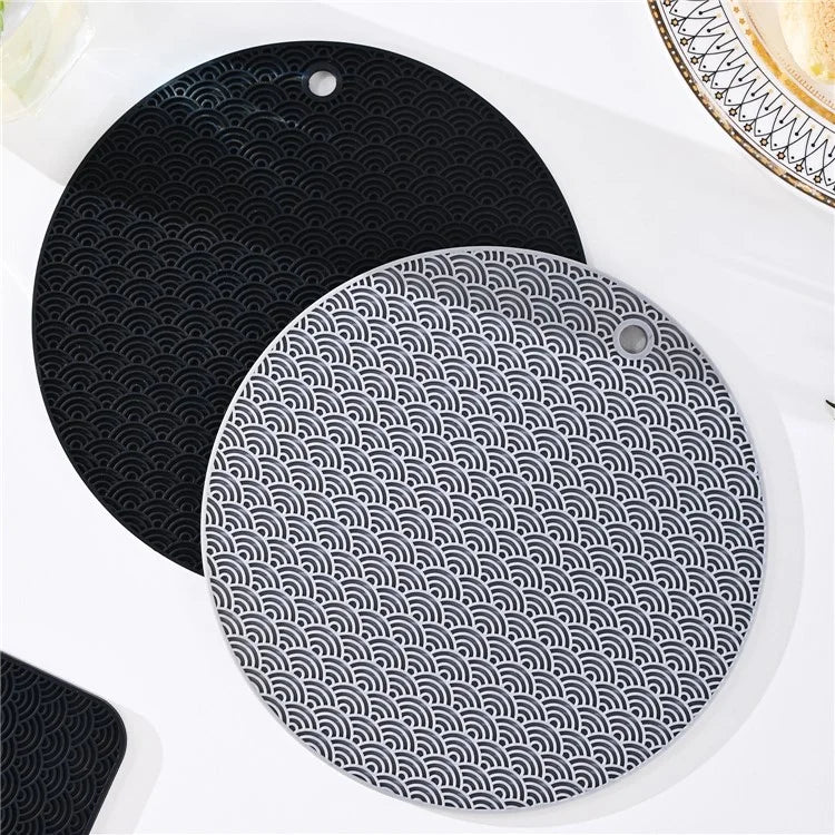 Round Silicone Anti-scalding Bowl Dish Pad Dining Table Protection Mat