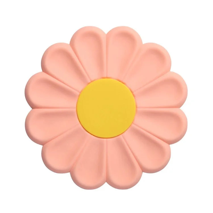 17*17cm Daisy Shape Silicone Heat Insulation Pad Dining Table Anti-scalding Mat