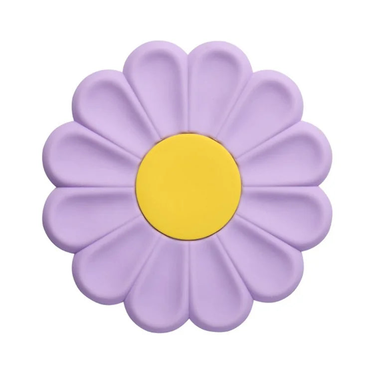 17*17cm Daisy Shape Silicone Heat Insulation Pad Dining Table Anti-scalding Mat