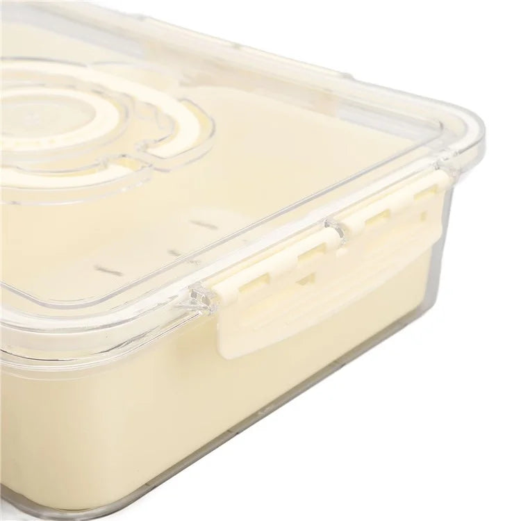 Sealed Food Storage Container with Lid, 2-Compartment Divided Fridge Organizer Box (BPA Free, US FDA)