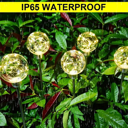 Round Ball Pathway LED Solar Light Outdoor Waterproof Garden Lamp for Walkway Yard Lawn - 10cm