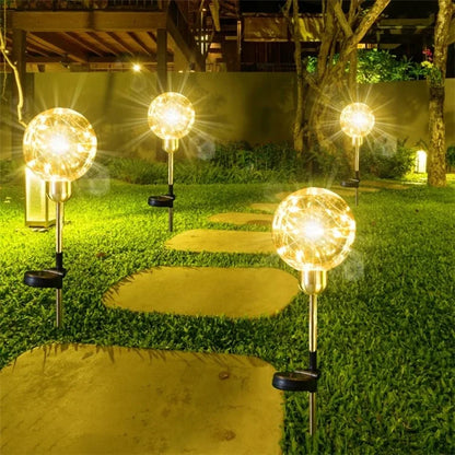 Round Ball Pathway LED Solar Light Outdoor Waterproof Garden Lamp for Walkway Yard Lawn - 10cm