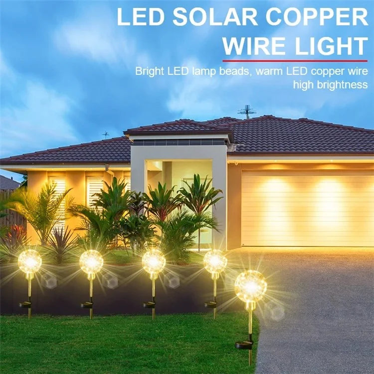 Round Ball Pathway LED Solar Light Outdoor Waterproof Garden Lamp for Walkway Yard Lawn - 10cm
