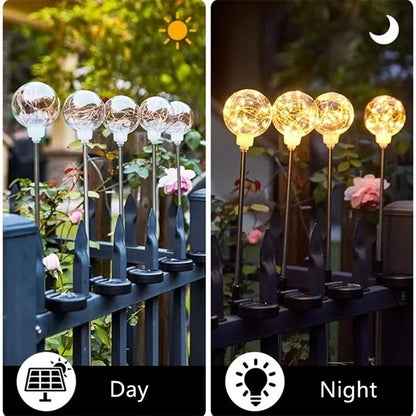 Round Ball Pathway LED Solar Light Outdoor Waterproof Garden Lamp for Walkway Yard Lawn - 10cm